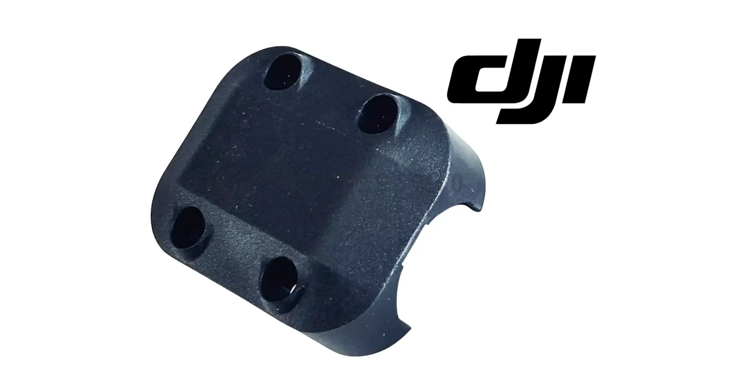 DJI Agras mist spray rod housing seat, curved dark plastic with four screw holes
