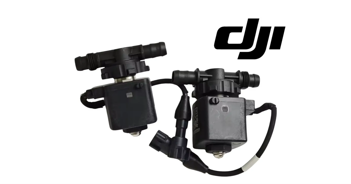 DJI T50/T25 solenoid vent valve module with black hoses and connectors
