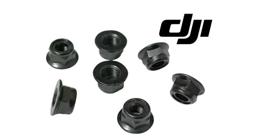 Propeller hub lock nut set: five black nuts with threaded center holes