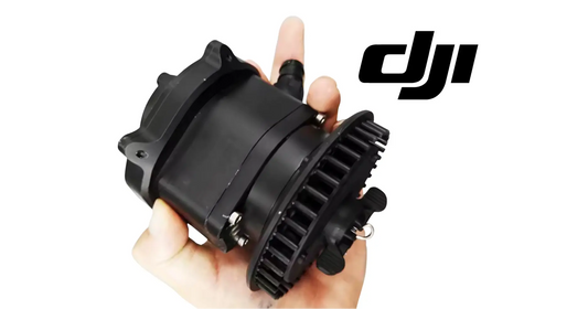 DJI centrifugal spray motor, black cooling-finned motor module with shaft