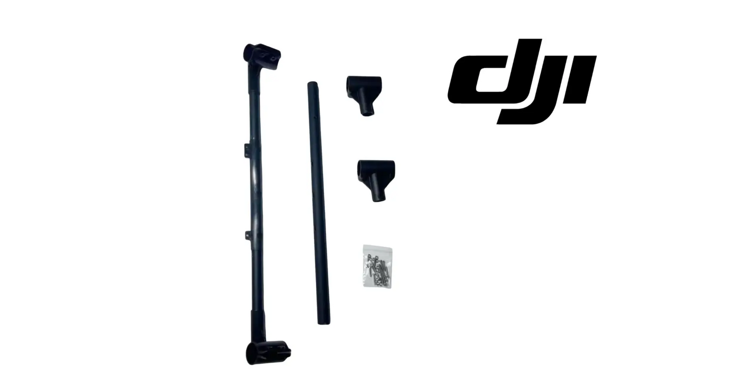 Rear landing gear cross beam bars with brackets and mounting screws, dark gray DJI