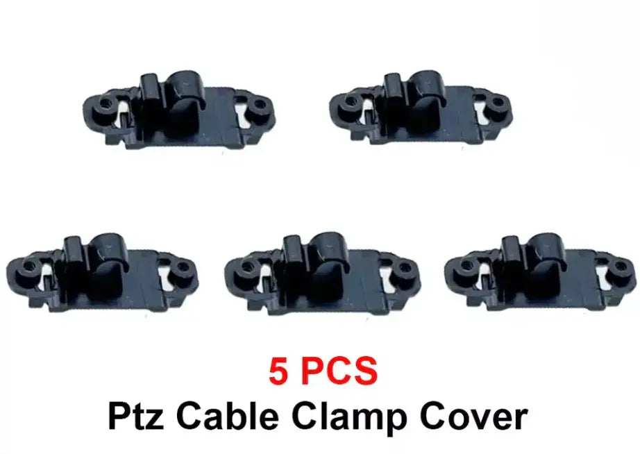Set of 5 PTZ cable clamp covers, black plastic gimbal cable holders