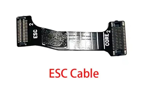 DJI ESC flex cable with two pin-header connectors, black and silver ribbon