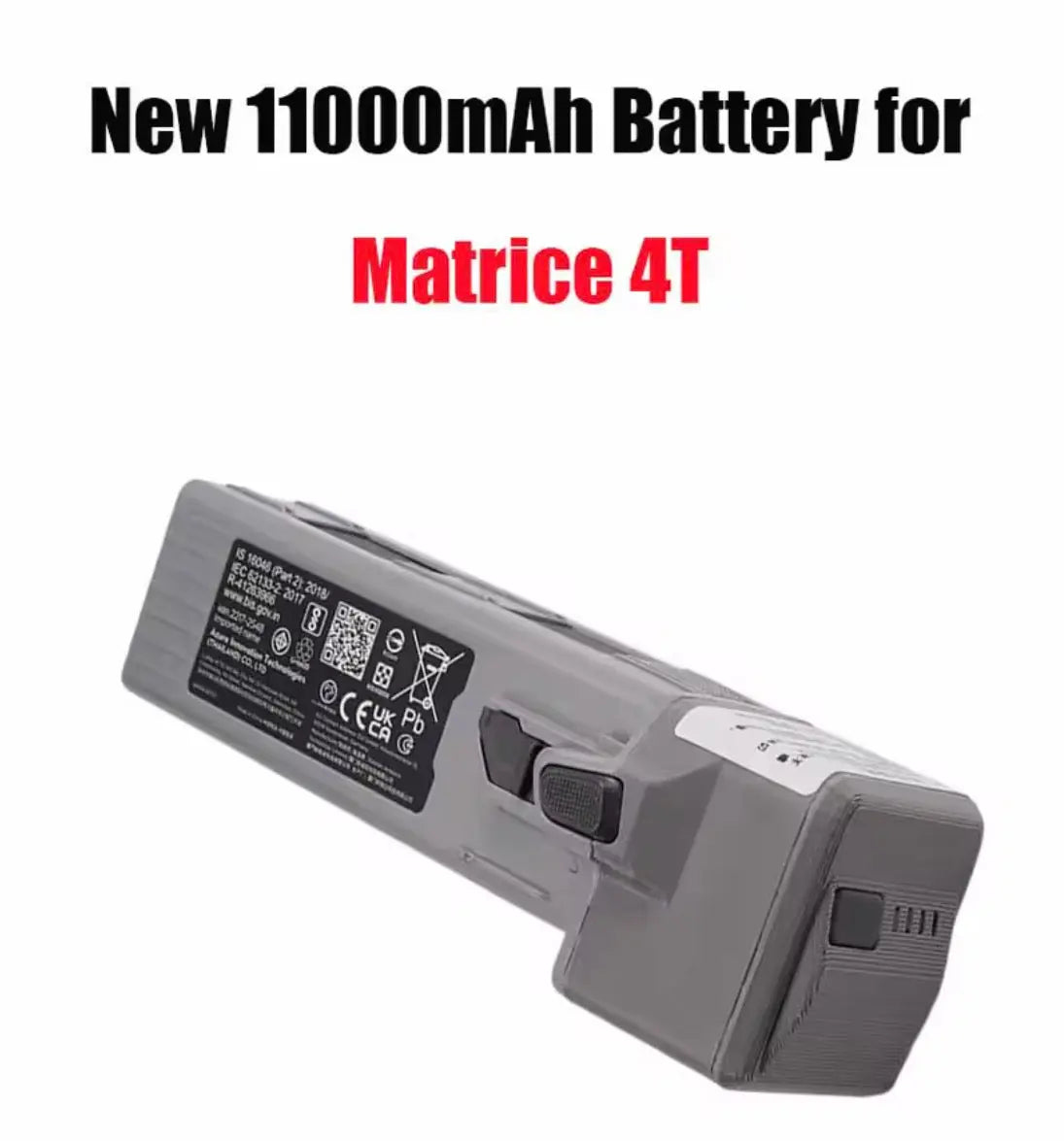 DJI flight battery, gray pack with label and connector