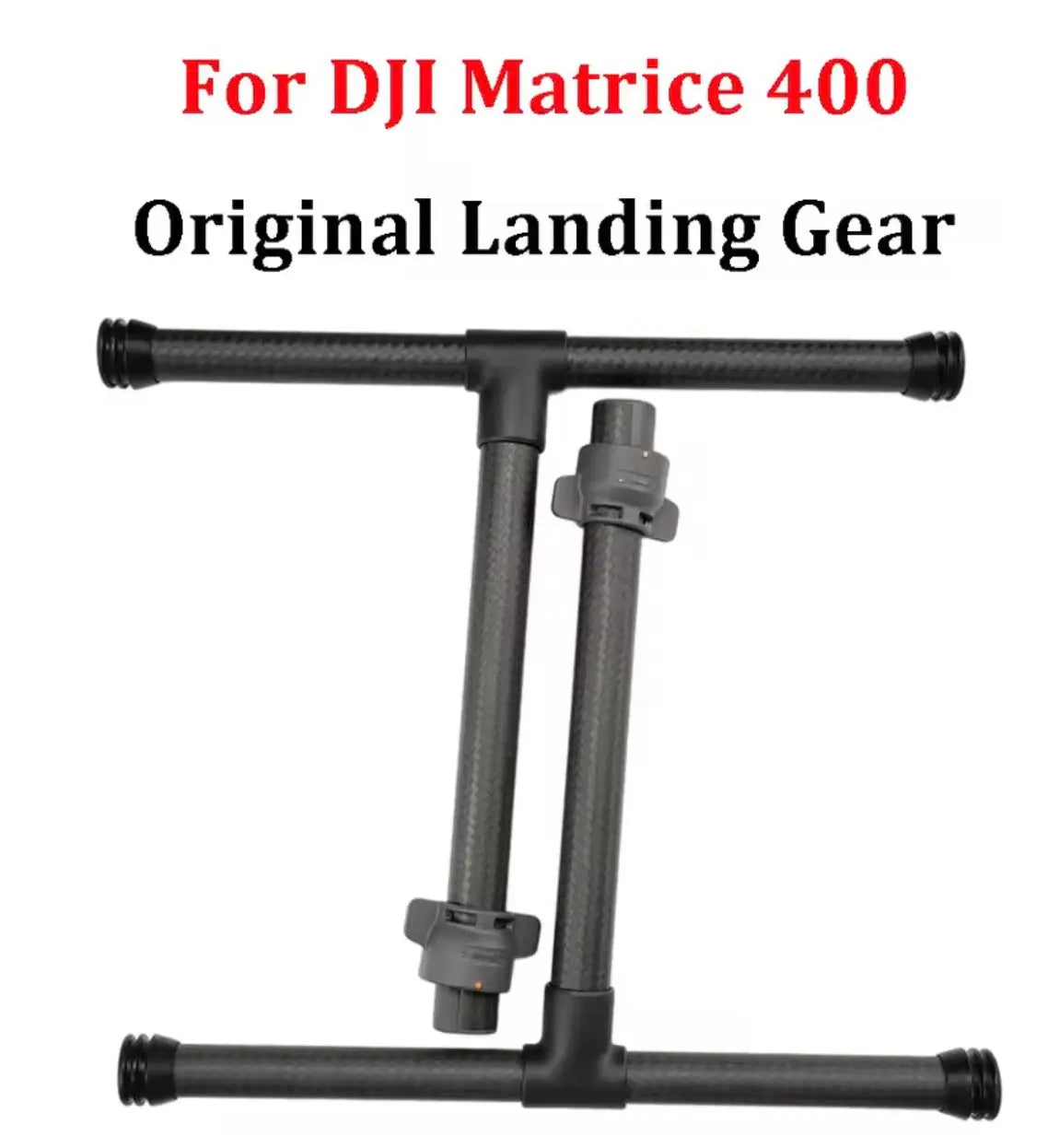 Landing gear pair with two black support struts and mounting brackets