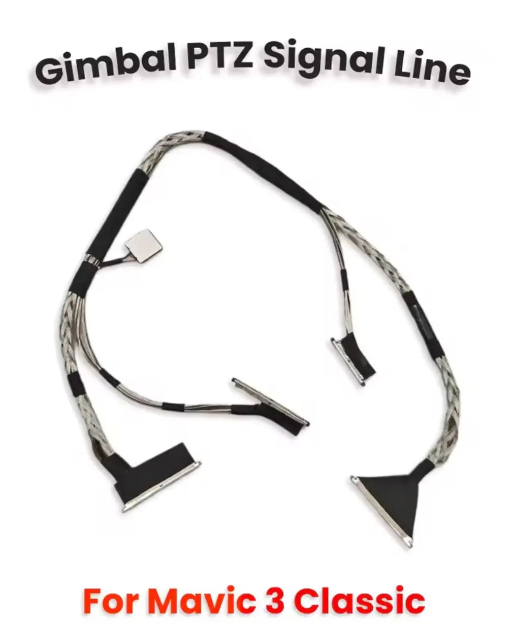 DJI Mavic 3 Classic gimbal signal cable with braided wiring and multiple connectors