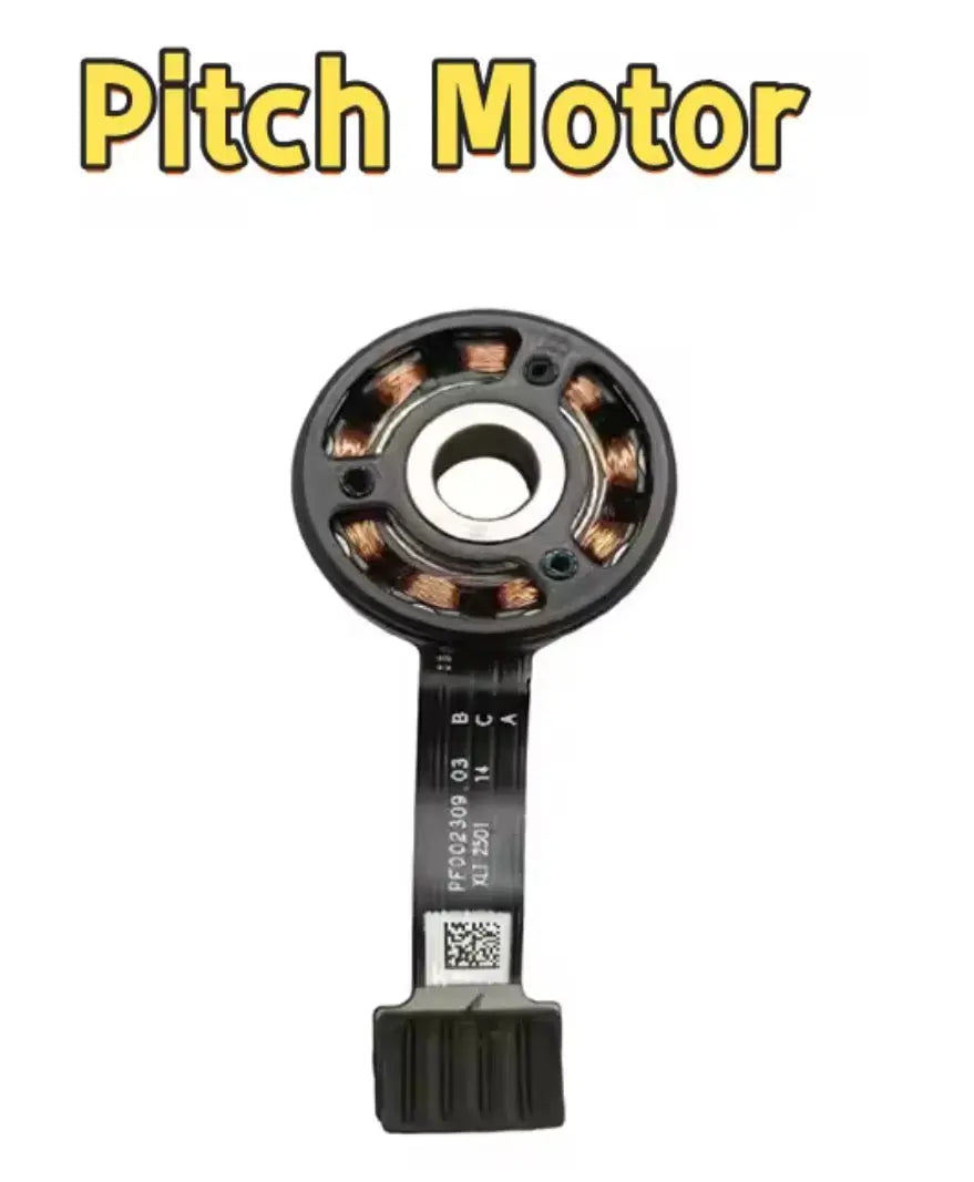Pitch motor for gimbal, circular rotor with copper contacts and ribbon cable connector