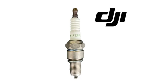 DJI spark plug with white ceramic insulator and metal threaded tip