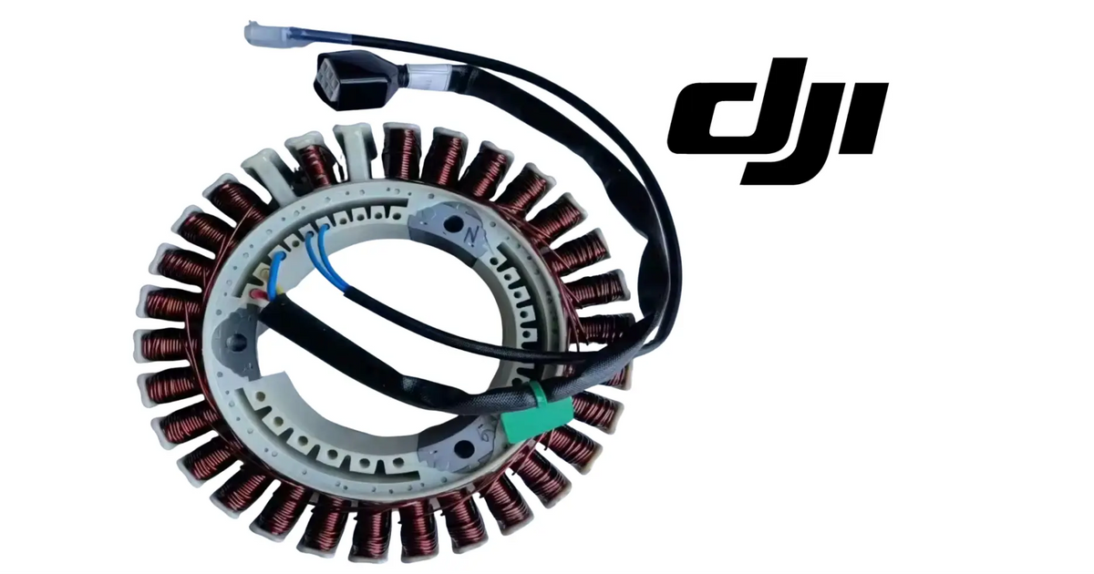 Circular magneto stator with copper coil windings and wiring harness, DJI brand