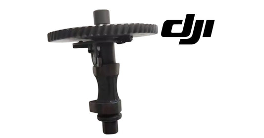 DJI sprayer camshaft assembly with spur gear and upright black shaft