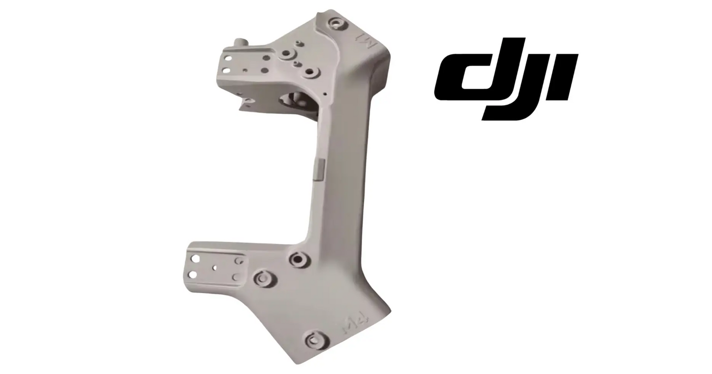 DJI Agras T100 aluminum frame section with angled arms and bolt holes