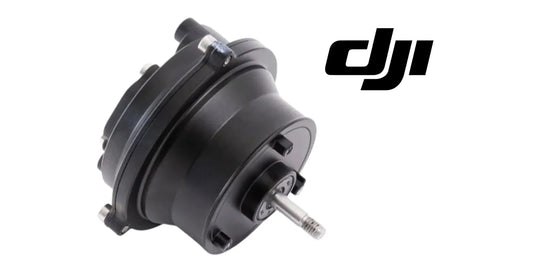 DJI Agras centrifugal motor with extended shaft, rear ports, and black mount flanges