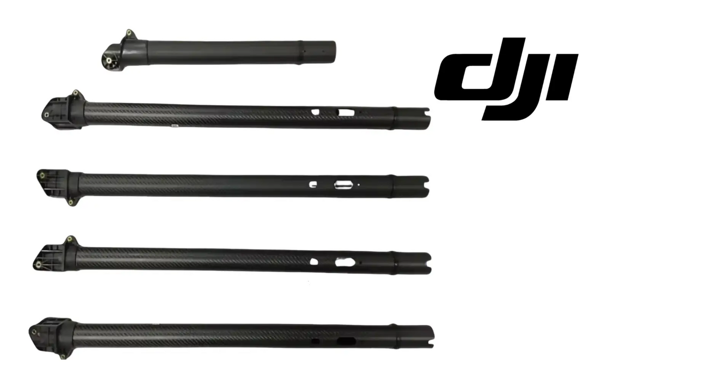 DJI T100 aircraft arms set, black booms with motor-hub ends and mounting holes