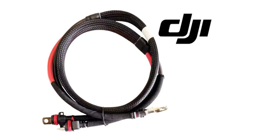 DJI T100 rear propulsion cable, black braided sleeve with red sections and end connector