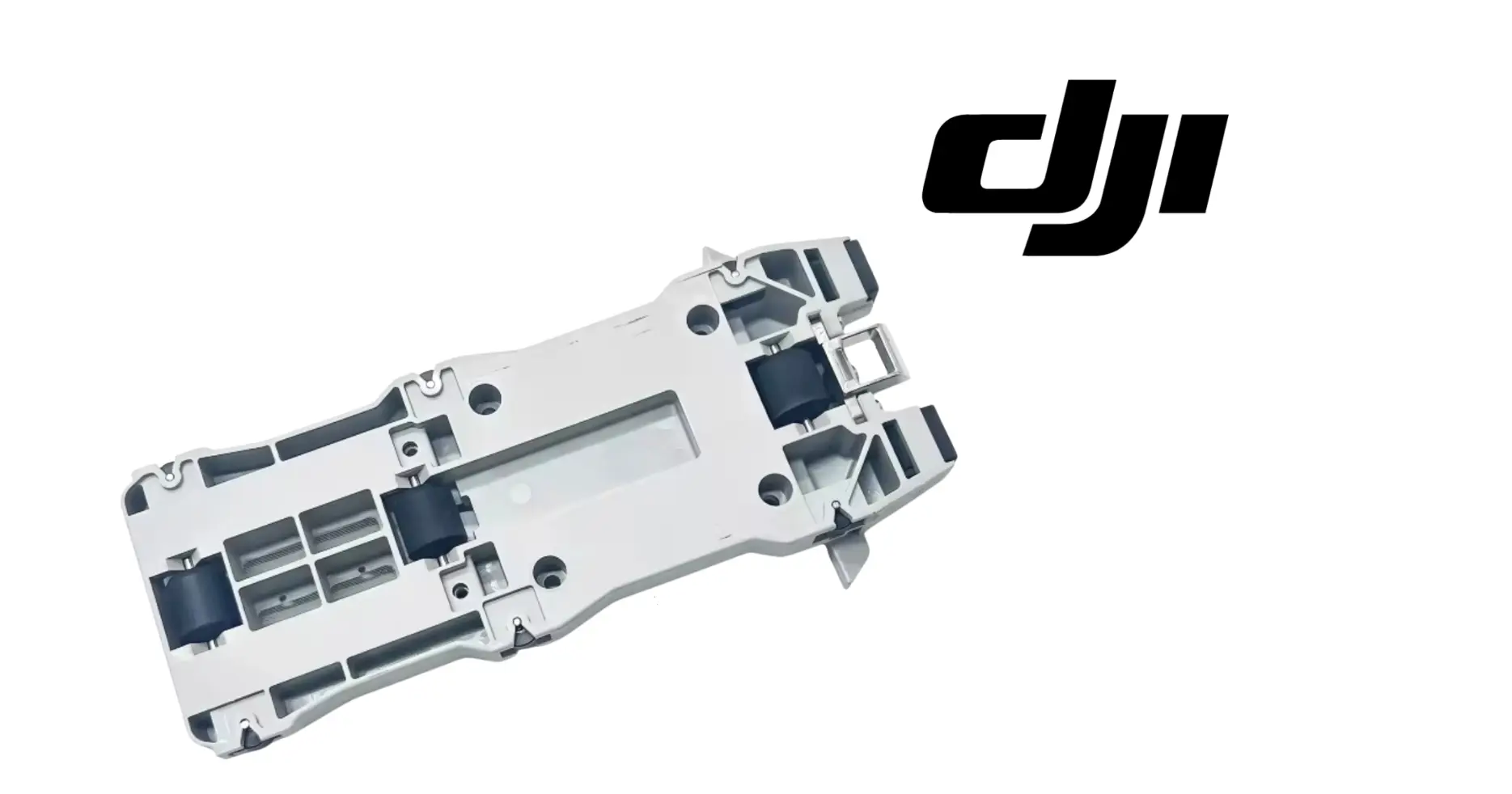 DJI T100 battery slider module, white frame with black latch modules and brackets