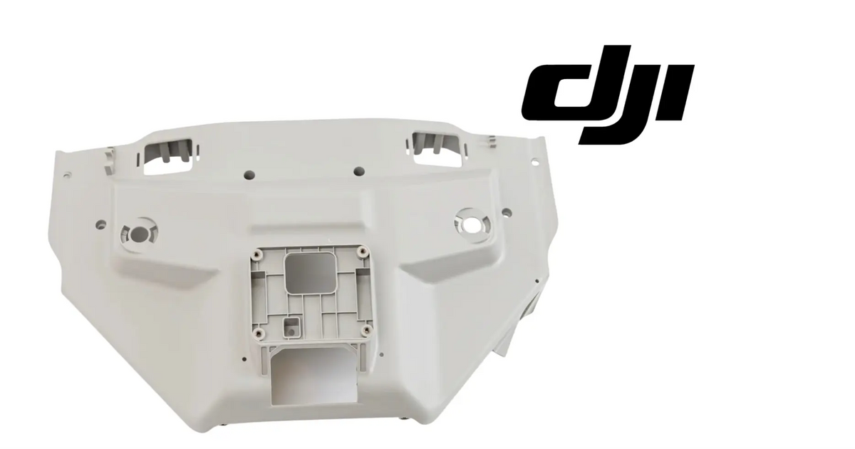 DJI T100 front shell bottom cover, light gray plastic panel with mounting openings
