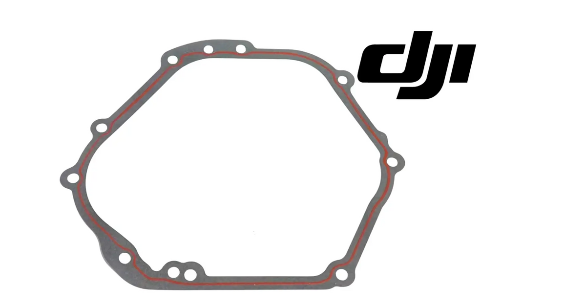 DJI crankcase gasket, rounded polygon with multiple mounting holes
