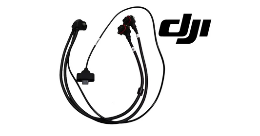 DJI T100 pump flow meter cable assembly with black power plug and sensor lead