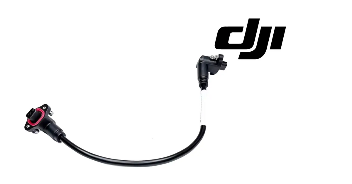 DJI Agras T100 spotlight signal cable with black wire and red connector ends