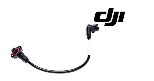 DJI Agras T100 spotlight signal cable with black wire and red connector ends
