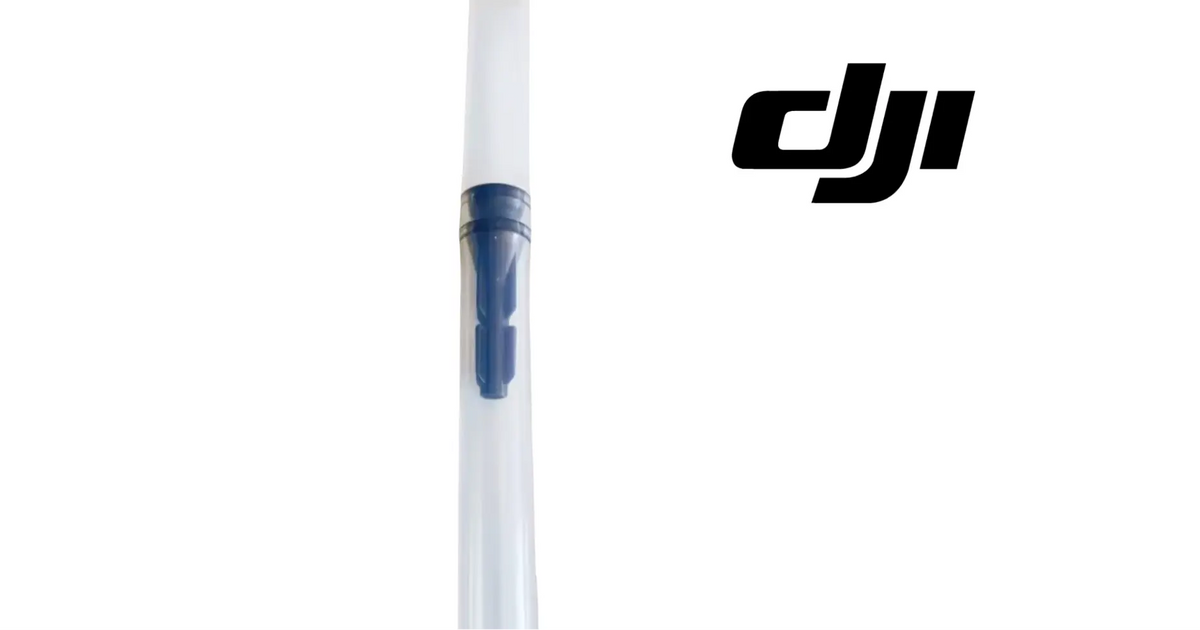 Liquid level gauge hose module with white tubing and blue sensor connector