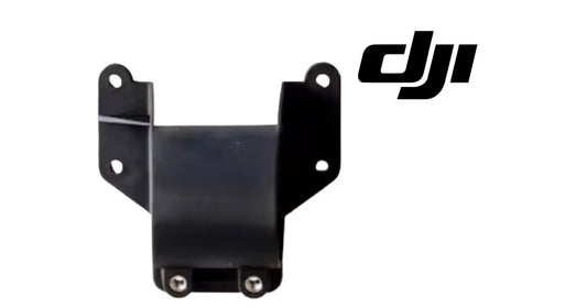 Black metal radar bracket frame with four mounting holes and two screw posts