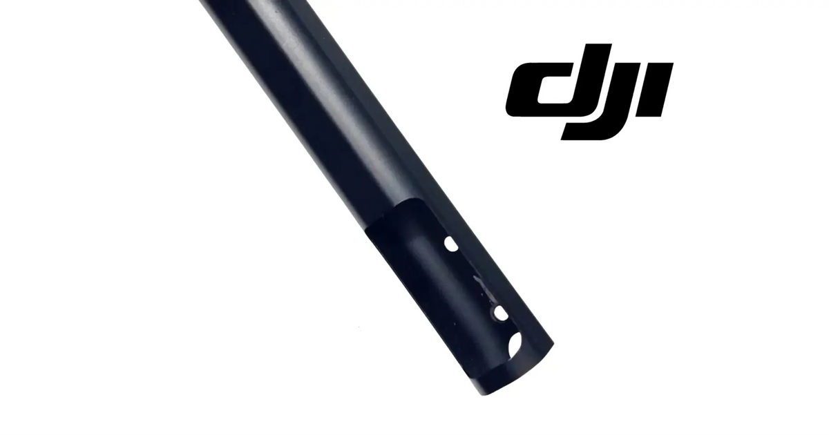 DJI Agras spray lance support rod, dark blue metal with mounting holes