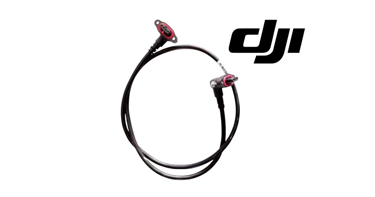 Black cable loop with two red connector ends and inline plug, DJI Agras T100