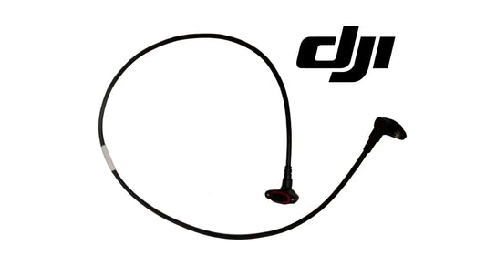 Black signal cable with red connector at curved end and matching plug, DJI Agras T100