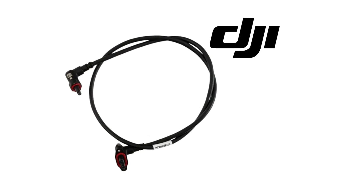 Black cable assembly with two red connector ends and junction plug, DJI Agras T100