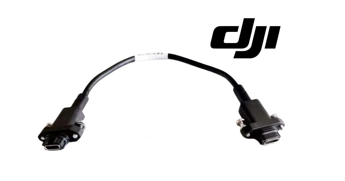 DJI T100 laser radar signal cable with two connectors, black cable loop
