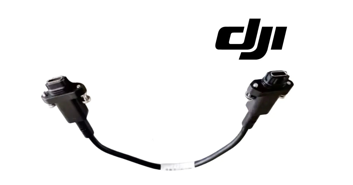 DJI T100 laser radar signal cable with dual connectors, black cable loop