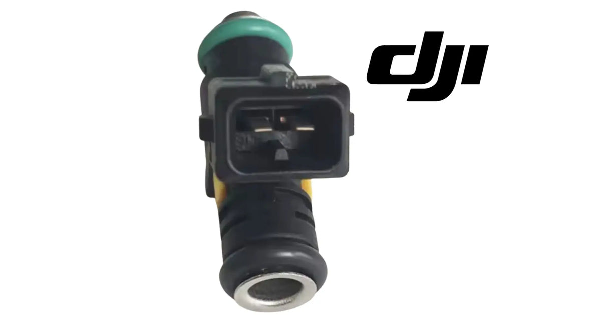 DJI electric injector nozzle electrical connector port, green cap and black housing
