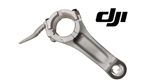 Aluminum connecting rod with circular mount and pointed pin end
