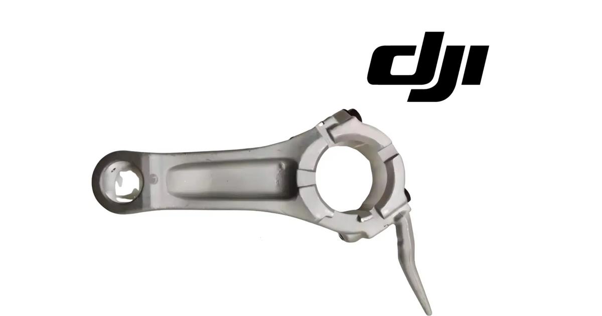 Aluminum connecting rod with central bar, forked pin, and bolt holes