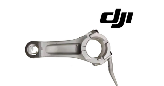Aluminum connecting rod with central bar, forked pin, and bolt holes