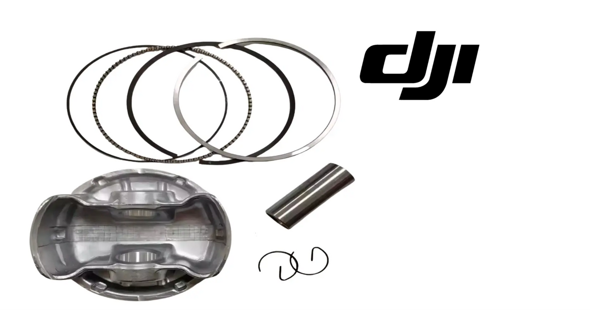 Piston ring set with metal rings and half piston insert, OEM part