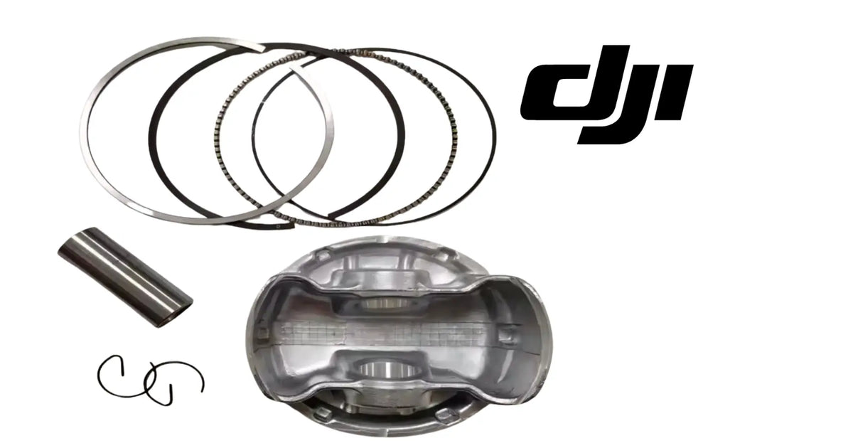 Piston ring set with metal rings, loose ring piece, and half piston insert