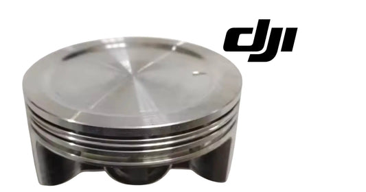 Metal piston top with ring grooves, close-up