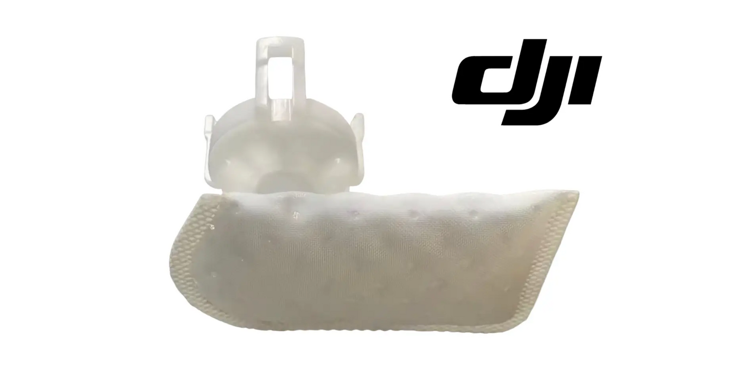 DJI T50 fuel pump filter sock with plastic housing, light beige mesh