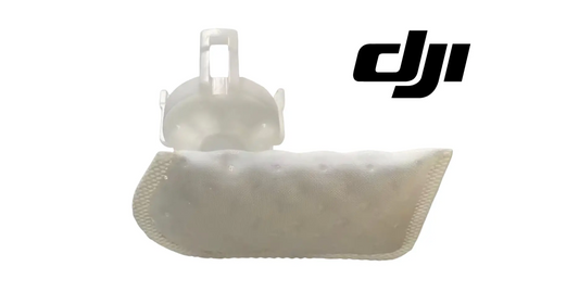 DJI T50 fuel pump filter sock with plastic housing, light beige mesh