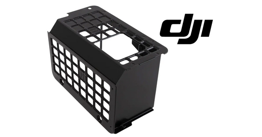 Black muffler outer cover with open frame and ventilated grid sides
