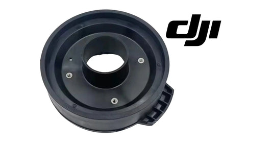Auger motor base for DJI T100, black circular housing with central bore and mounting tabs