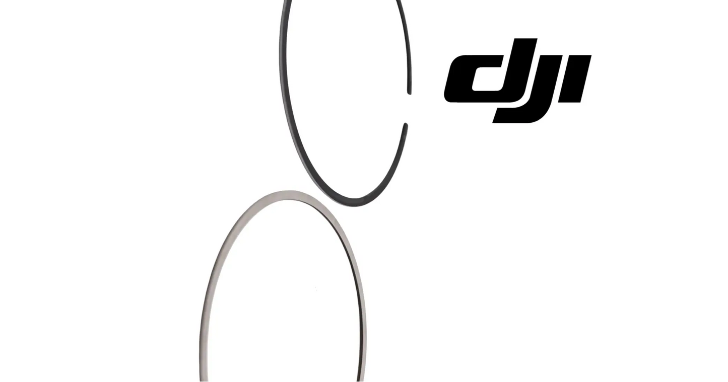 DJI piston rings, two dark and light circular seals