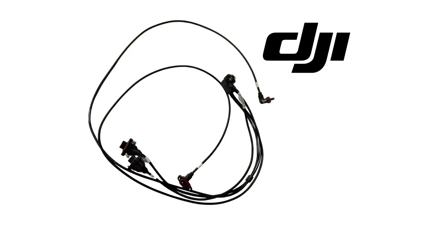 DJI Agras T100 weight sensor signal cable with black coiled wiring and connector ends