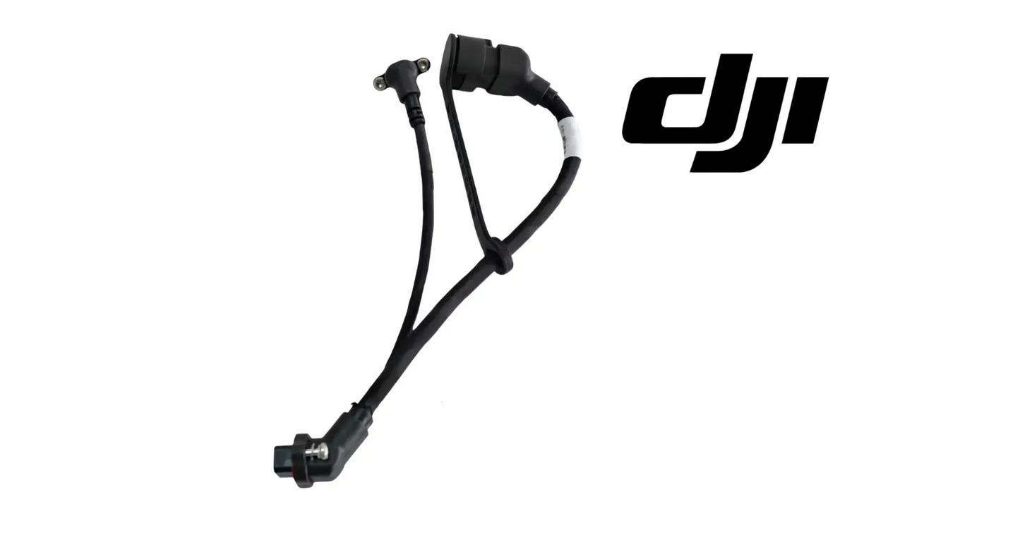 DJI Agras centrifugal sprinkler adapter cable with two end connectors, black cable