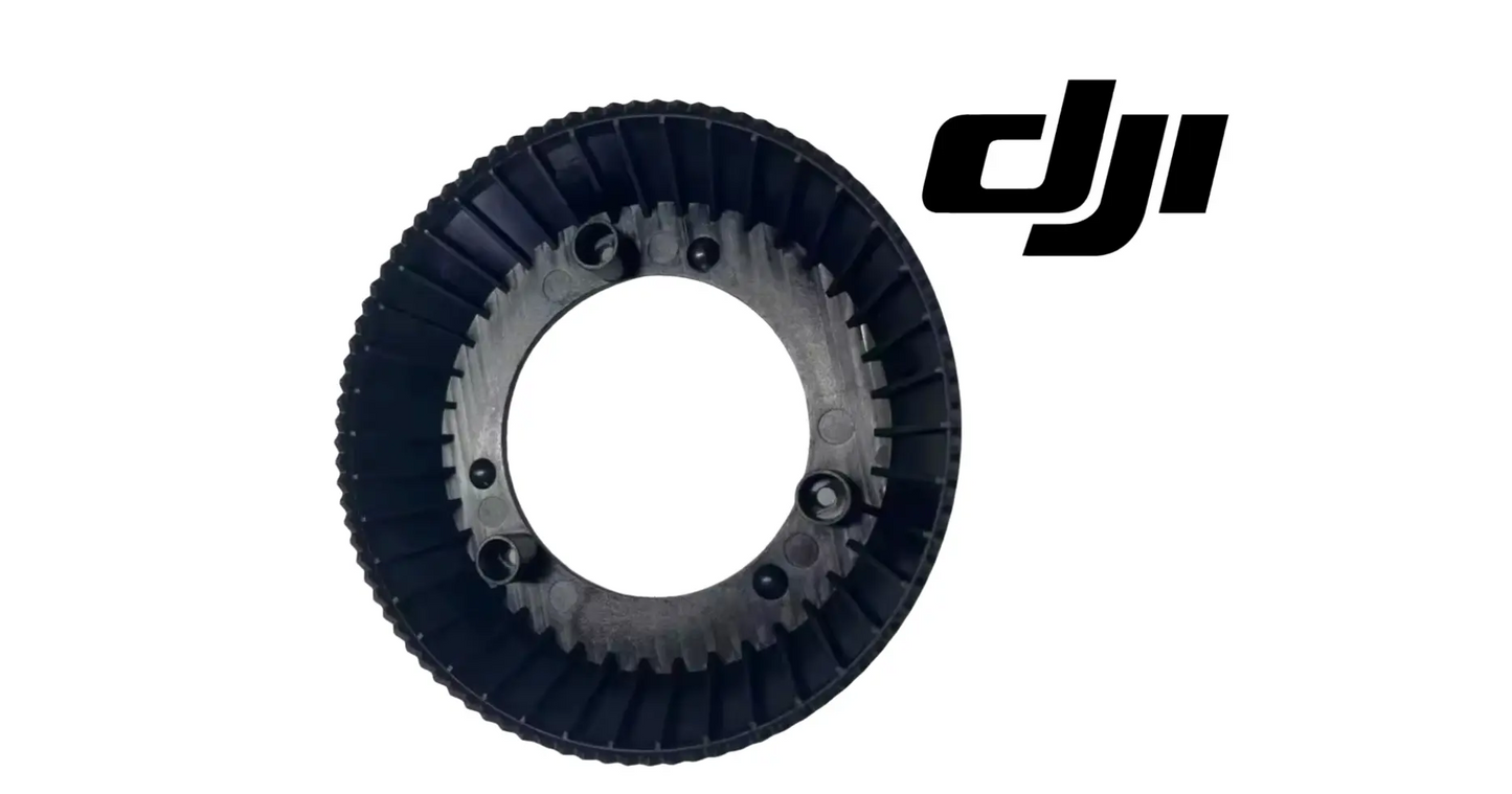 DJI Agras centrifugal sprinkler upper disk, underside view with metal hub and black fins