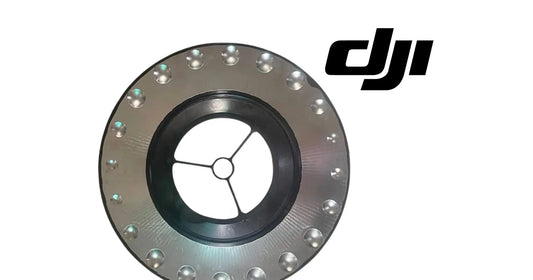 DJI Agras T100 baffle, metallic ring with bolt heads, three-blade hub and perimeter studs