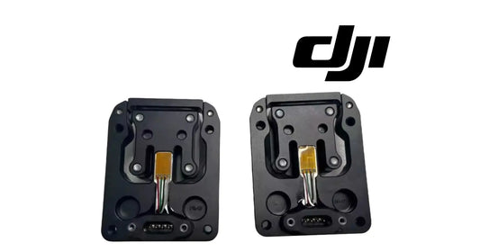 DJI T100 front weight sensor module, two angles showing black housing and gold sensor