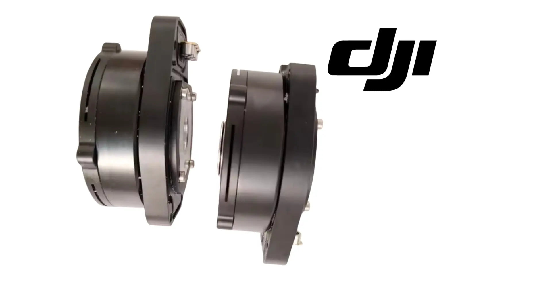 DJI lower motors set, two black housings with silver mounting rings viewed from side